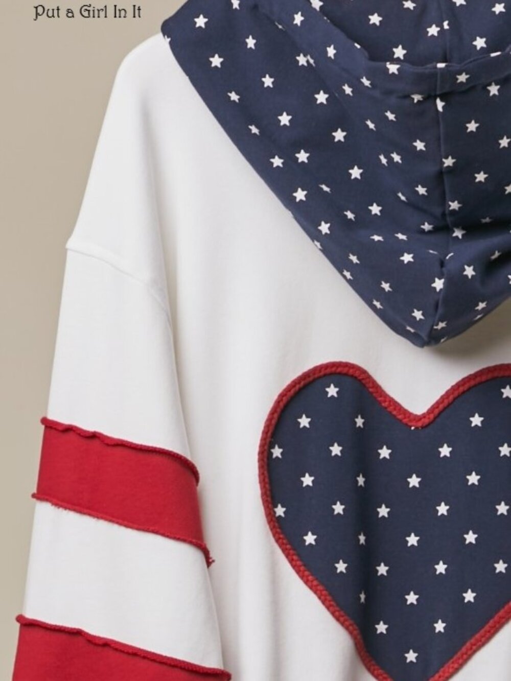 Women's united states american flag hearts heavyweight oversized jacket s m l - Picture 3 of 5